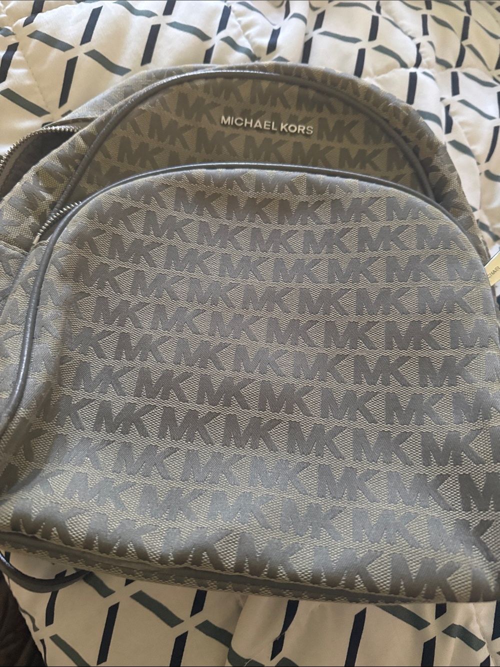 Michael Kors Men's Gray MK Logo Backpack